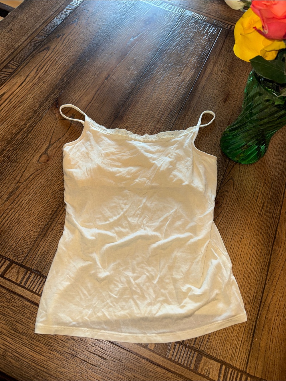 GAP Cream Lace-Trim Camisole Tank